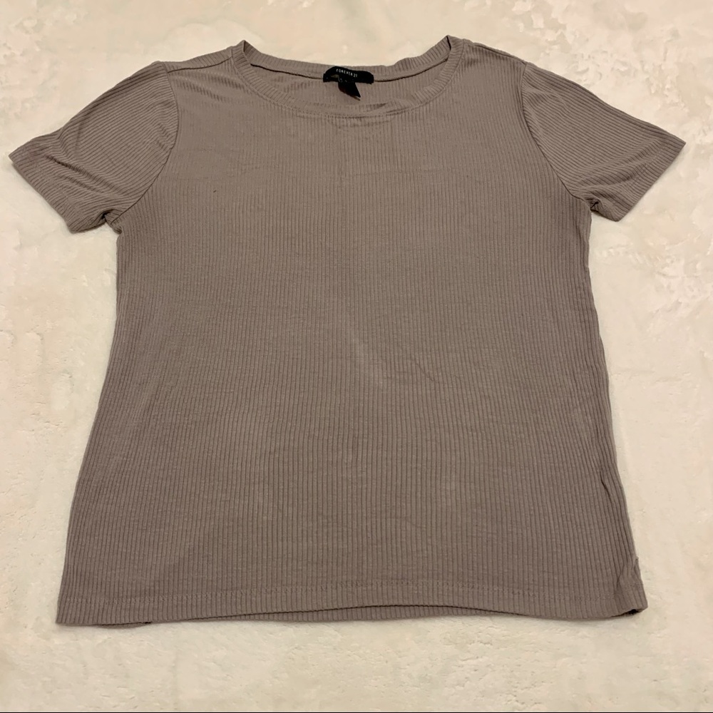 Forever21 Grey slate subbed cotton fitted shirt sz XL